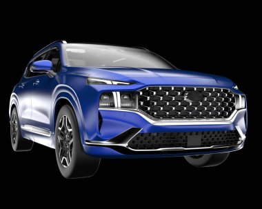 Arka planda izole edilmiş gerçekçi bir SUV arabası. 3d görüntüleme - illüstrasyon
