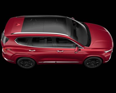 Arka planda izole edilmiş gerçekçi bir SUV arabası. 3d görüntüleme - illüstrasyon