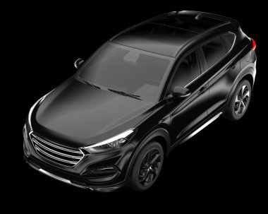 Arka planda izole edilmiş gerçekçi bir SUV arabası. 3d görüntüleme - illüstrasyon