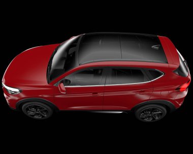Arka planda izole edilmiş gerçekçi bir SUV arabası. 3d görüntüleme - illüstrasyon