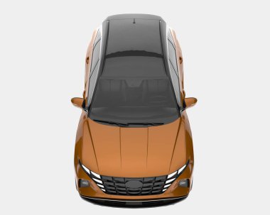 Arka planda izole edilmiş gerçekçi bir SUV arabası. 3d görüntüleme - illüstrasyon