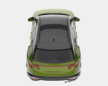 Arka planda izole edilmiş gerçekçi bir SUV arabası. 3d görüntüleme - illüstrasyon