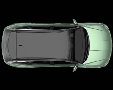 Arka planda izole edilmiş gerçekçi bir SUV arabası. 3d görüntüleme - illüstrasyon