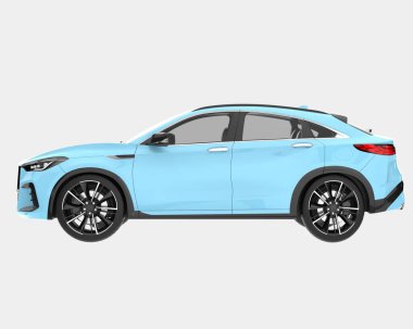 Arka planda izole edilmiş gerçekçi bir SUV arabası. 3d görüntüleme - illüstrasyon