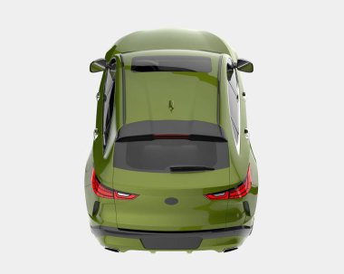 Arka planda izole edilmiş gerçekçi bir SUV arabası. 3d görüntüleme - illüstrasyon