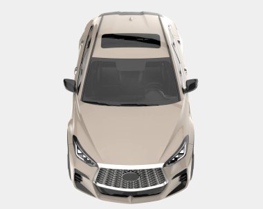 Arka planda izole edilmiş gerçekçi bir SUV arabası. 3d görüntüleme - illüstrasyon