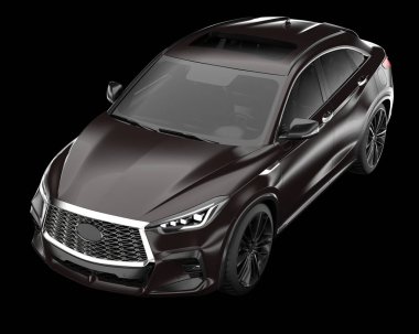 Arka planda izole edilmiş gerçekçi bir SUV arabası. 3d görüntüleme - illüstrasyon