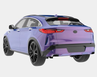 Arka planda izole edilmiş gerçekçi bir SUV arabası. 3d görüntüleme - illüstrasyon