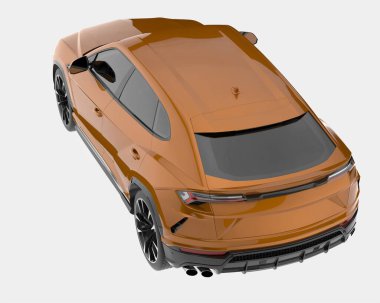 Kamyonet arka planda izole edilmiş. 3d görüntüleme - illüstrasyon