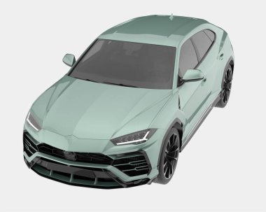 Kamyonet arka planda izole edilmiş. 3d görüntüleme - illüstrasyon