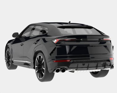 Kamyonet arka planda izole edilmiş. 3d görüntüleme - illüstrasyon