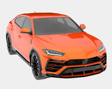 Kamyonet arka planda izole edilmiş. 3d görüntüleme - illüstrasyon