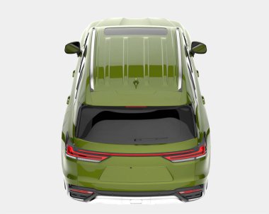 Arka planda izole edilmiş gerçekçi bir SUV arabası. 3d görüntüleme - illüstrasyon