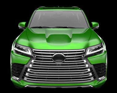 Arka planda izole edilmiş gerçekçi bir SUV arabası. 3d görüntüleme - illüstrasyon