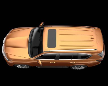 Arka planda izole edilmiş gerçekçi bir SUV arabası. 3d görüntüleme - illüstrasyon