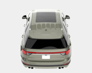 Arka planda izole edilmiş gerçekçi bir SUV arabası. 3d görüntüleme - illüstrasyon