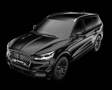 Arka planda izole edilmiş gerçekçi bir SUV arabası. 3d görüntüleme - illüstrasyon