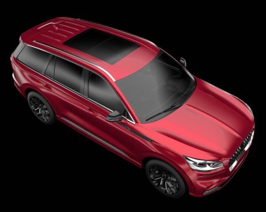 Arka planda izole edilmiş gerçekçi bir SUV arabası. 3d görüntüleme - illüstrasyon