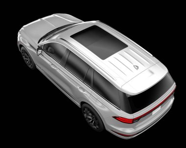 Arka planda izole edilmiş gerçekçi bir SUV arabası. 3d görüntüleme - illüstrasyon