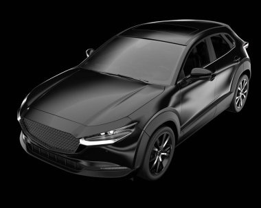 Arka planda izole edilmiş gerçekçi bir SUV arabası. 3d görüntüleme - illüstrasyon