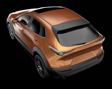 Arka planda izole edilmiş gerçekçi bir SUV arabası. 3d görüntüleme - illüstrasyon