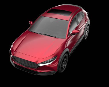 Arka planda izole edilmiş gerçekçi bir SUV arabası. 3d görüntüleme - illüstrasyon