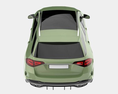 Arka planda izole edilmiş gerçekçi bir SUV arabası. 3d görüntüleme - illüstrasyon