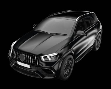 Arka planda izole edilmiş gerçekçi bir SUV arabası. 3d görüntüleme - illüstrasyon
