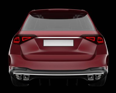 Arka planda izole edilmiş gerçekçi bir SUV arabası. 3d görüntüleme - illüstrasyon