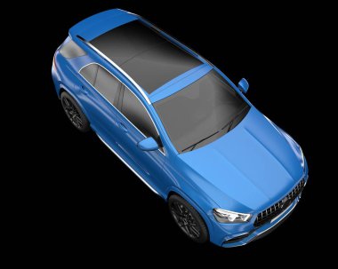 Arka planda izole edilmiş gerçekçi bir SUV arabası. 3d görüntüleme - illüstrasyon