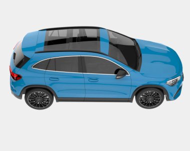 Arka planda izole edilmiş gerçekçi bir SUV arabası. 3d görüntüleme - illüstrasyon