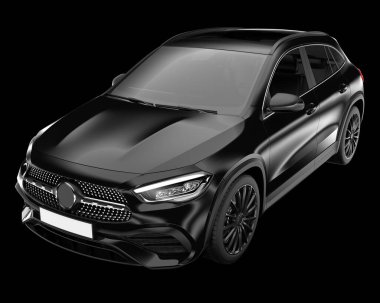 Arka planda izole edilmiş gerçekçi bir SUV arabası. 3d görüntüleme - illüstrasyon