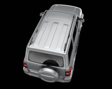Arka planda izole edilmiş gerçekçi bir SUV arabası. 3d görüntüleme - illüstrasyon