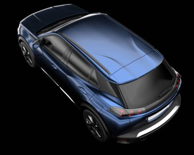 Arka planda izole edilmiş gerçekçi bir SUV arabası. 3d görüntüleme - illüstrasyon