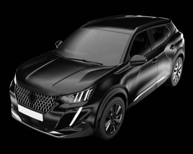 Arka planda izole edilmiş gerçekçi bir SUV arabası. 3d görüntüleme - illüstrasyon