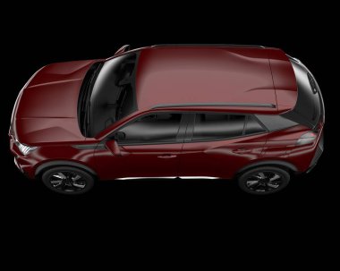 Arka planda izole edilmiş gerçekçi bir SUV arabası. 3d görüntüleme - illüstrasyon
