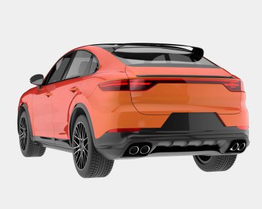 Arka planda izole edilmiş gerçekçi bir SUV arabası. 3d görüntüleme - illüstrasyon