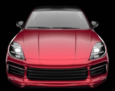 Arka planda izole edilmiş gerçekçi bir SUV arabası. 3d görüntüleme - illüstrasyon