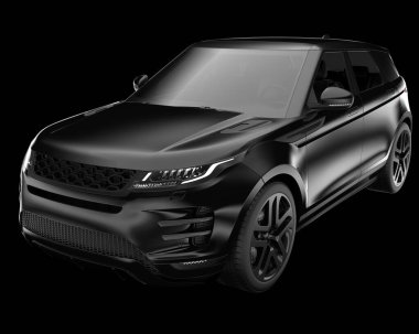 Arka planda izole edilmiş gerçekçi bir SUV arabası. 3d görüntüleme - illüstrasyon