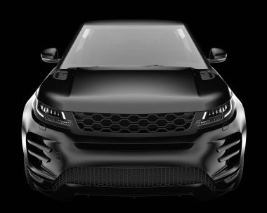 Arka planda izole edilmiş gerçekçi bir SUV arabası. 3d görüntüleme - illüstrasyon