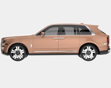 Arka planda izole edilmiş gerçekçi bir SUV arabası. 3d görüntüleme - illüstrasyon
