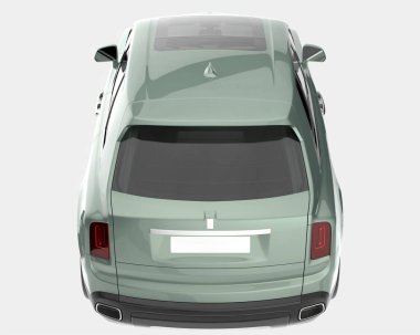 Arka planda izole edilmiş gerçekçi bir SUV arabası. 3d görüntüleme - illüstrasyon
