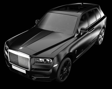 Arka planda izole edilmiş gerçekçi bir SUV arabası. 3d görüntüleme - illüstrasyon