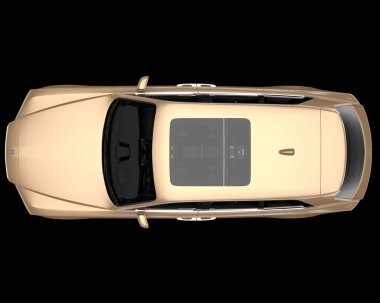 Arka planda izole edilmiş gerçekçi bir SUV arabası. 3d görüntüleme - illüstrasyon