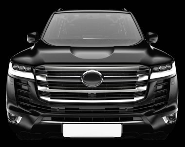 Arka planda izole edilmiş gerçekçi bir SUV arabası. 3d görüntüleme - illüstrasyon