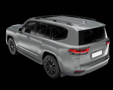 Arka planda izole edilmiş gerçekçi bir SUV arabası. 3d görüntüleme - illüstrasyon