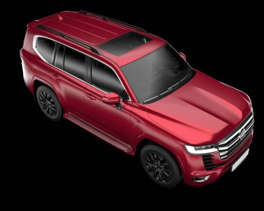 Arka planda izole edilmiş gerçekçi bir SUV arabası. 3d görüntüleme - illüstrasyon