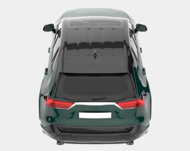 Arka planda izole edilmiş gerçekçi bir SUV arabası. 3d görüntüleme - illüstrasyon
