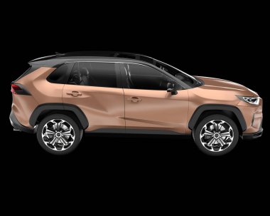 Arka planda izole edilmiş gerçekçi bir SUV arabası. 3d görüntüleme - illüstrasyon