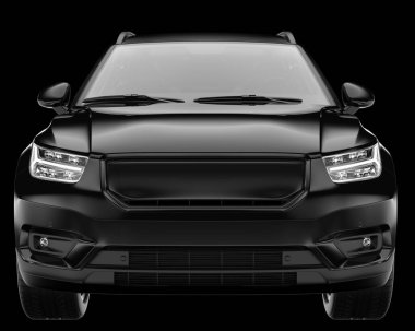 Arka planda izole edilmiş gerçekçi bir SUV arabası. 3d görüntüleme - illüstrasyon